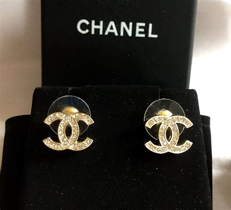 mini chanel cc earrings on ear|chanel cc earrings original.